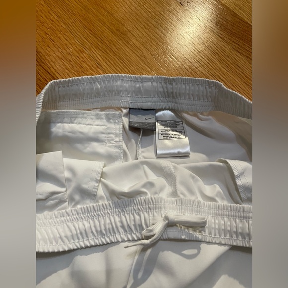 Nike Track Pants Cropped Womens 12-14 LG White Elastic Waist Running Jogging - Picture 6 of 8